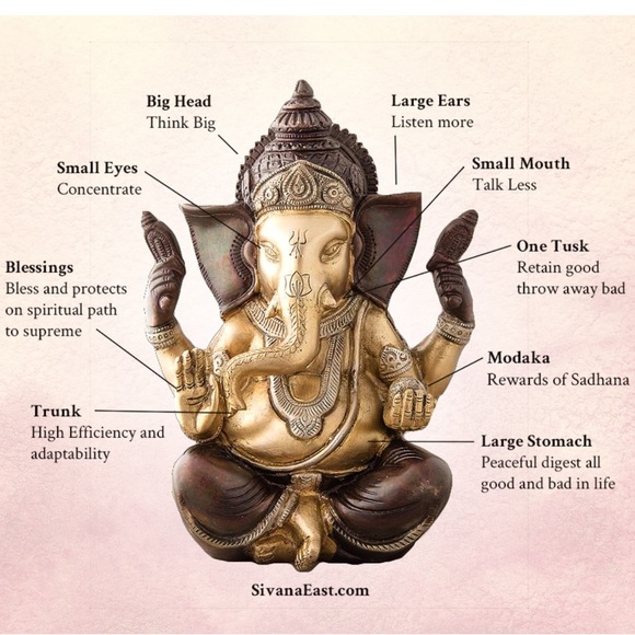 Carved obsidian Ganesh Necklace - Picture 4 of 6